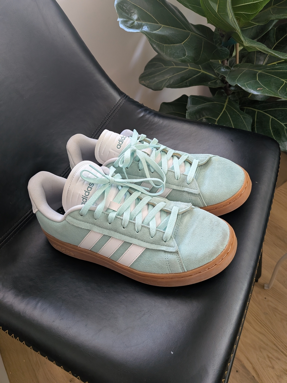 Adidas Mint Green Suede Trainers